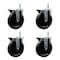 Service Caster 6 Inch Phenolic Wheel Swivel 58 Inch Threaded Stem Caster Set with Brake SCC SCC-TS20S615-PHS-PLB-58212-4 - alternate 1
